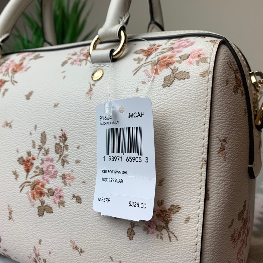 Coach Rose Bouquet Rowan Satchel - Picture 7 of 7